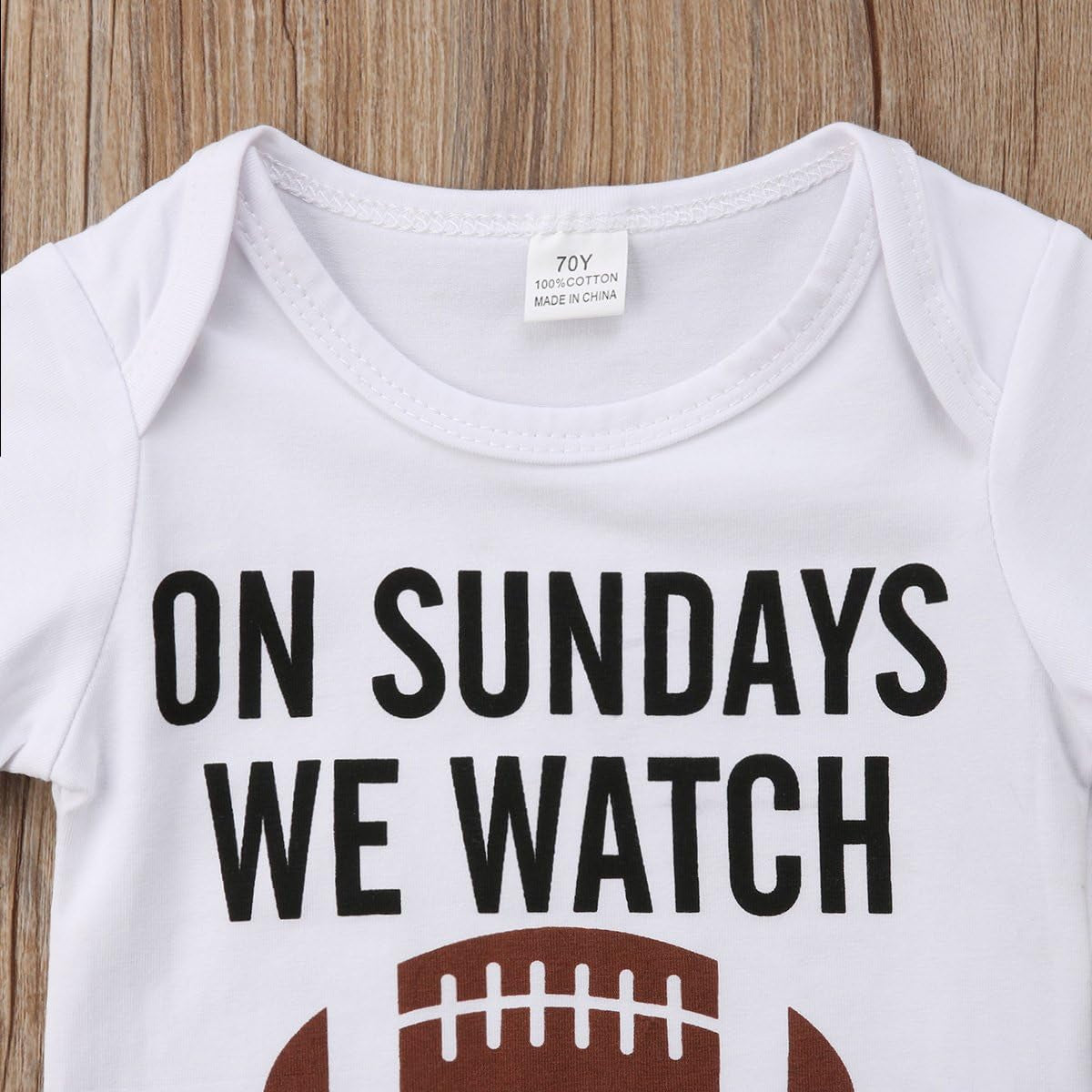 Funny Newborn Infant Baby Boy Girl on Sundays We Watch Football with Daddy Bodysuit Romper