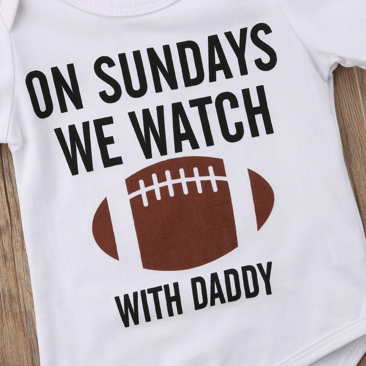 Funny Newborn Infant Baby Boy Girl on Sundays We Watch Football with Daddy Bodysuit Romper