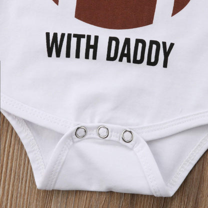 Funny Newborn Infant Baby Boy Girl on Sundays We Watch Football with Daddy Bodysuit Romper